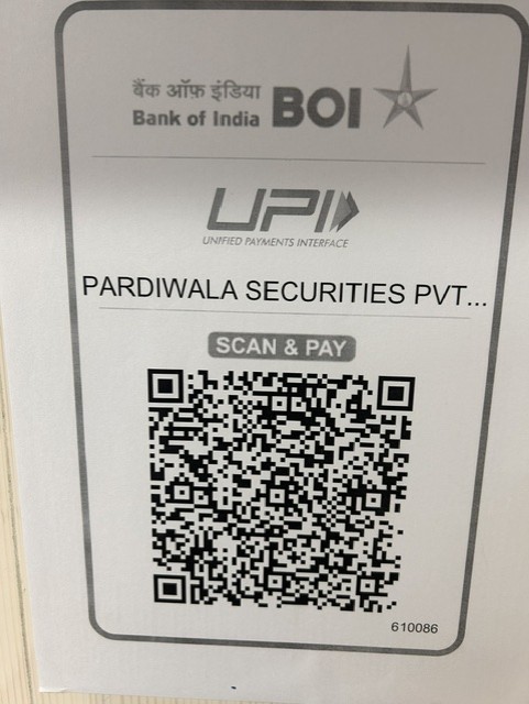 UPI QR code for Pardiwala Securities Pvt Ltd – Bank of India, Scan and Pay